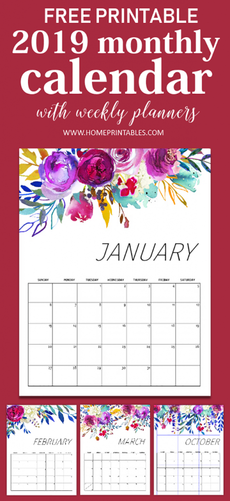 19 Free Printable 2019 Calendars - The Suburban Mom
