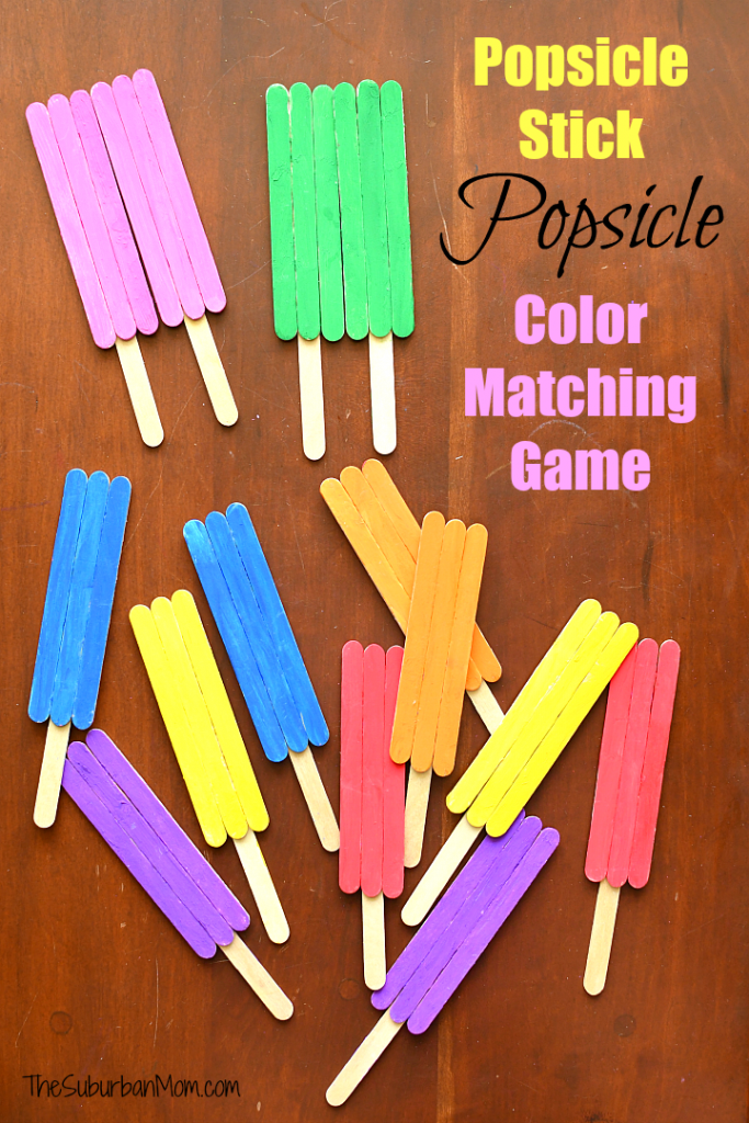 Popsicle Stick Popsicles Color Matching Game