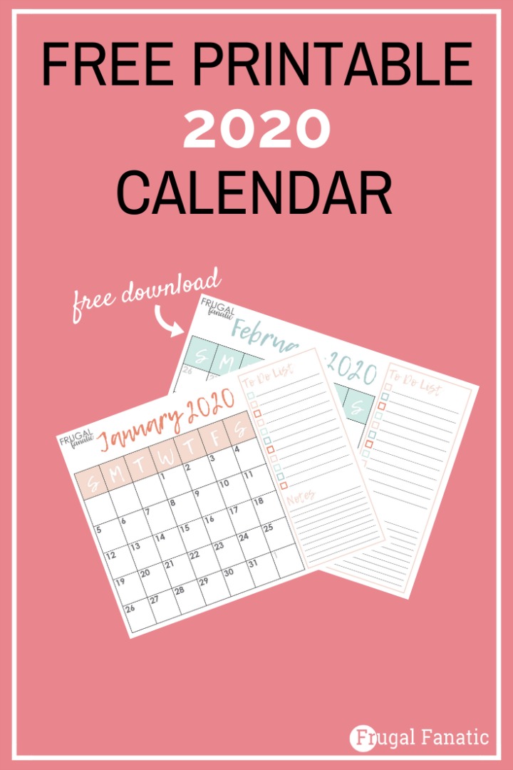Free 2020 Calendar
