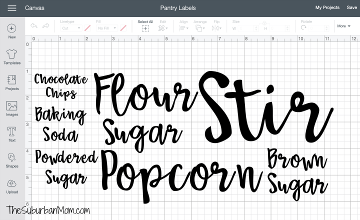 Cricut Pantry Labels SVG