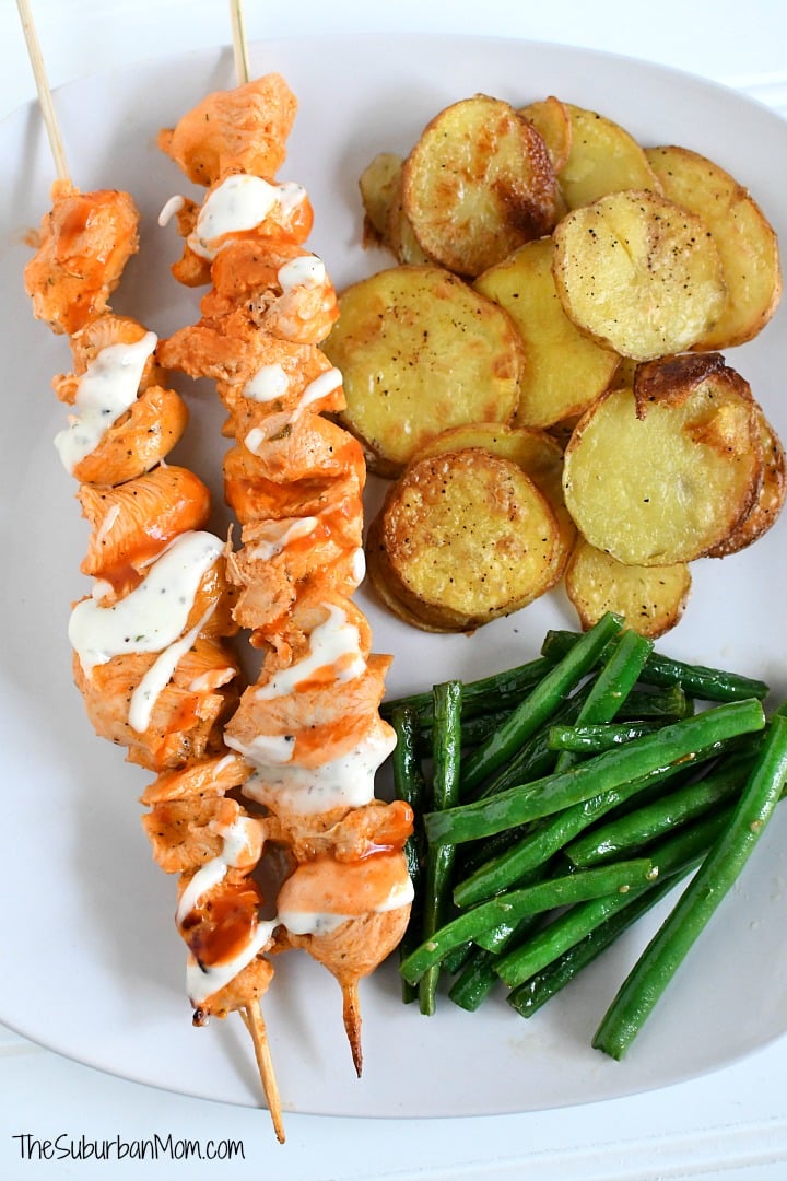 Grilled Buffalo Ranch Chicken Kabobs