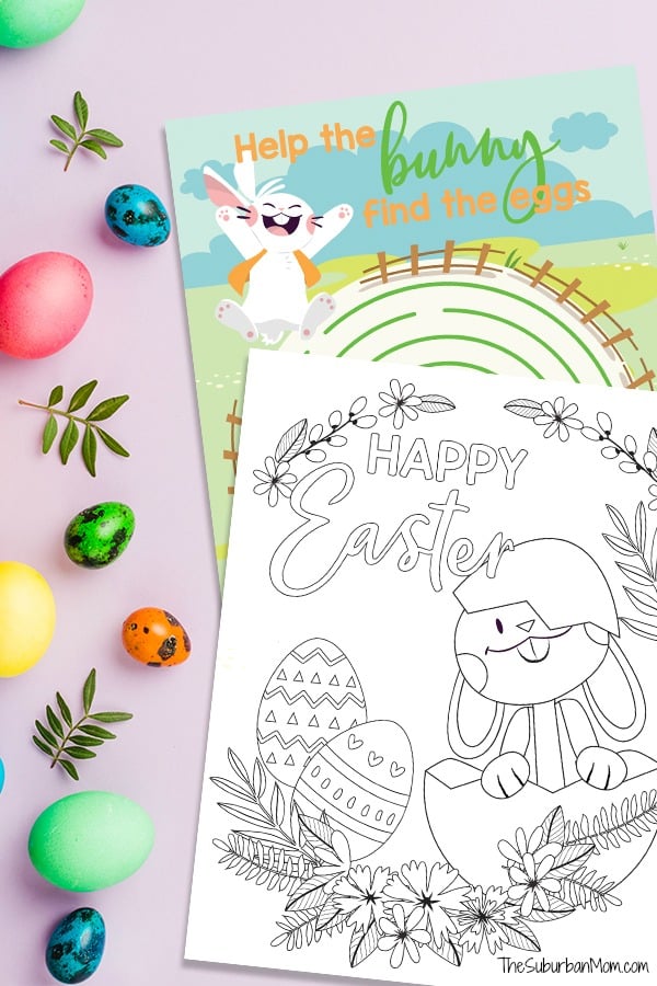 free printable easter bunny coloring pages activity page