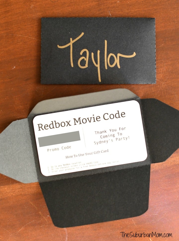 Movie Birthday Party Favor