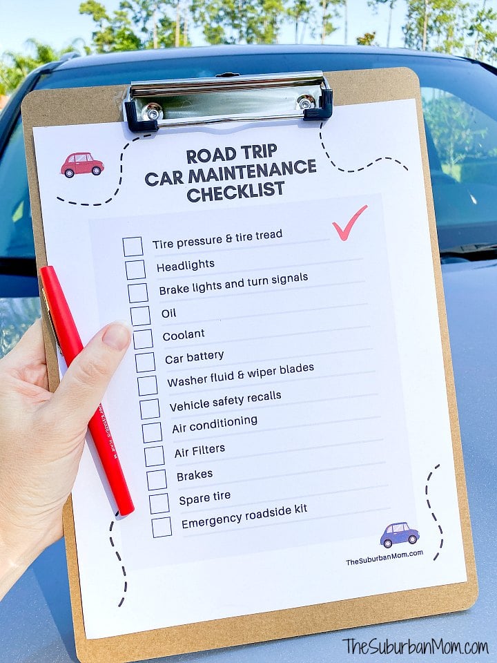 Road Trip Car Maintenance Checklist Printable - The Suburban Mom