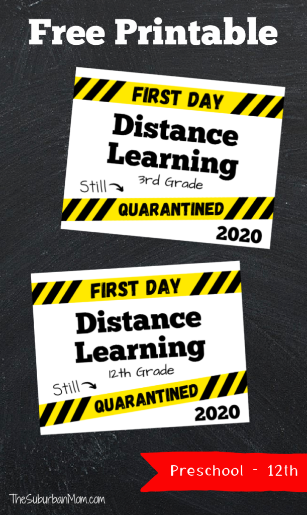 First Day Distance Learning Signs 2020
