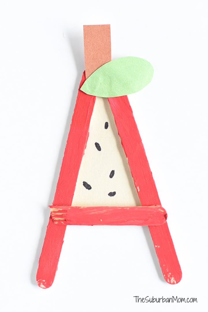 A is for Apple Popsicle Stick Craft