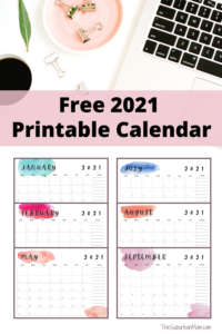 2021 Free Printable Calendar