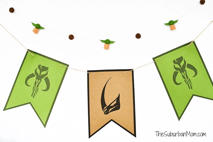 Madalorian Baby Yoda Birthday Banner