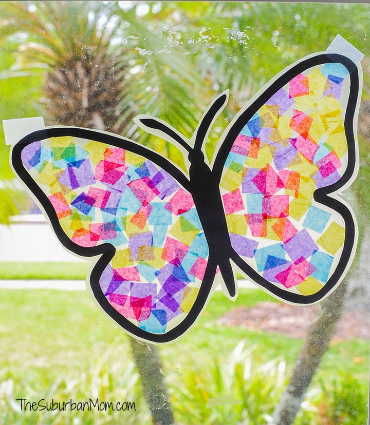 Butterfly Suncatcher Craft - The Suburban Mom