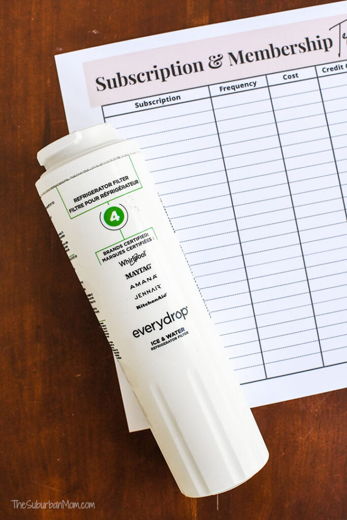 Free Printable Subscription And Membership Tracker The Suburban Mom