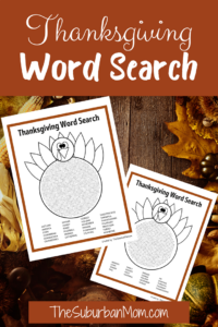 Thanksgiving Word Search For Kids
